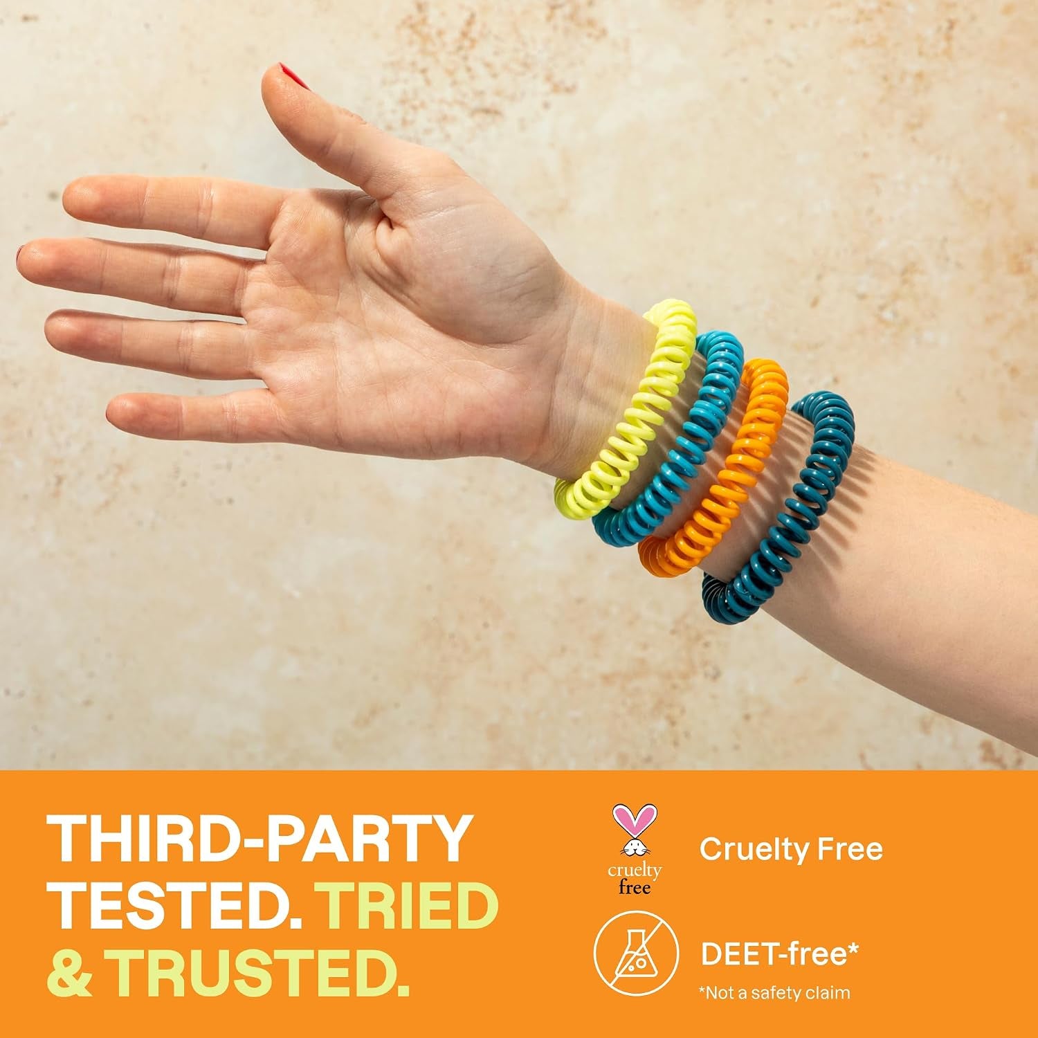 Mosquito Repellent Bracelets for Kids & Adults, Natural, 10 Pack