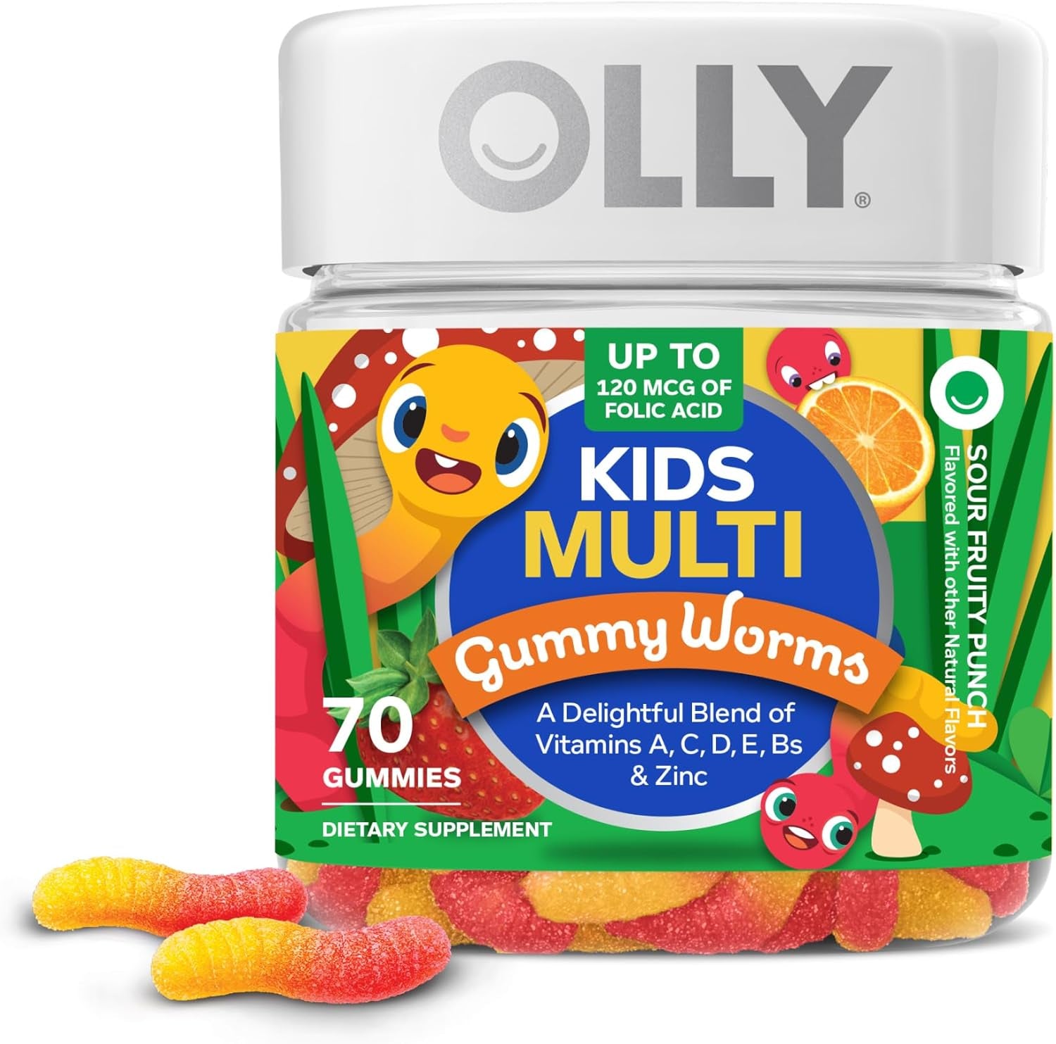 Kids Multi Gummy Worms, Overall Wellness & Immune Support - 70 Count