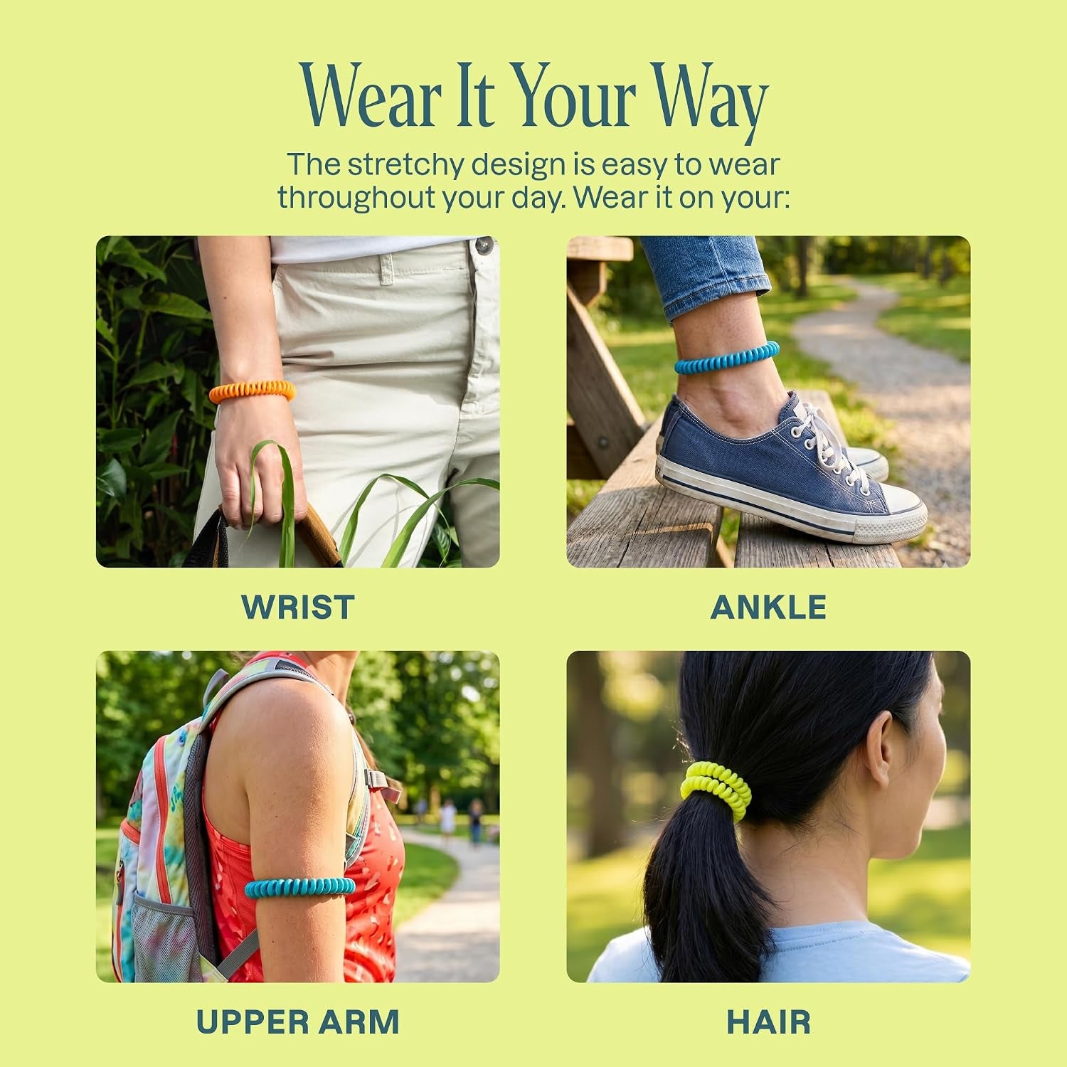 Mosquito Repellent Bracelets for Kids & Adults, Natural, 10 Pack