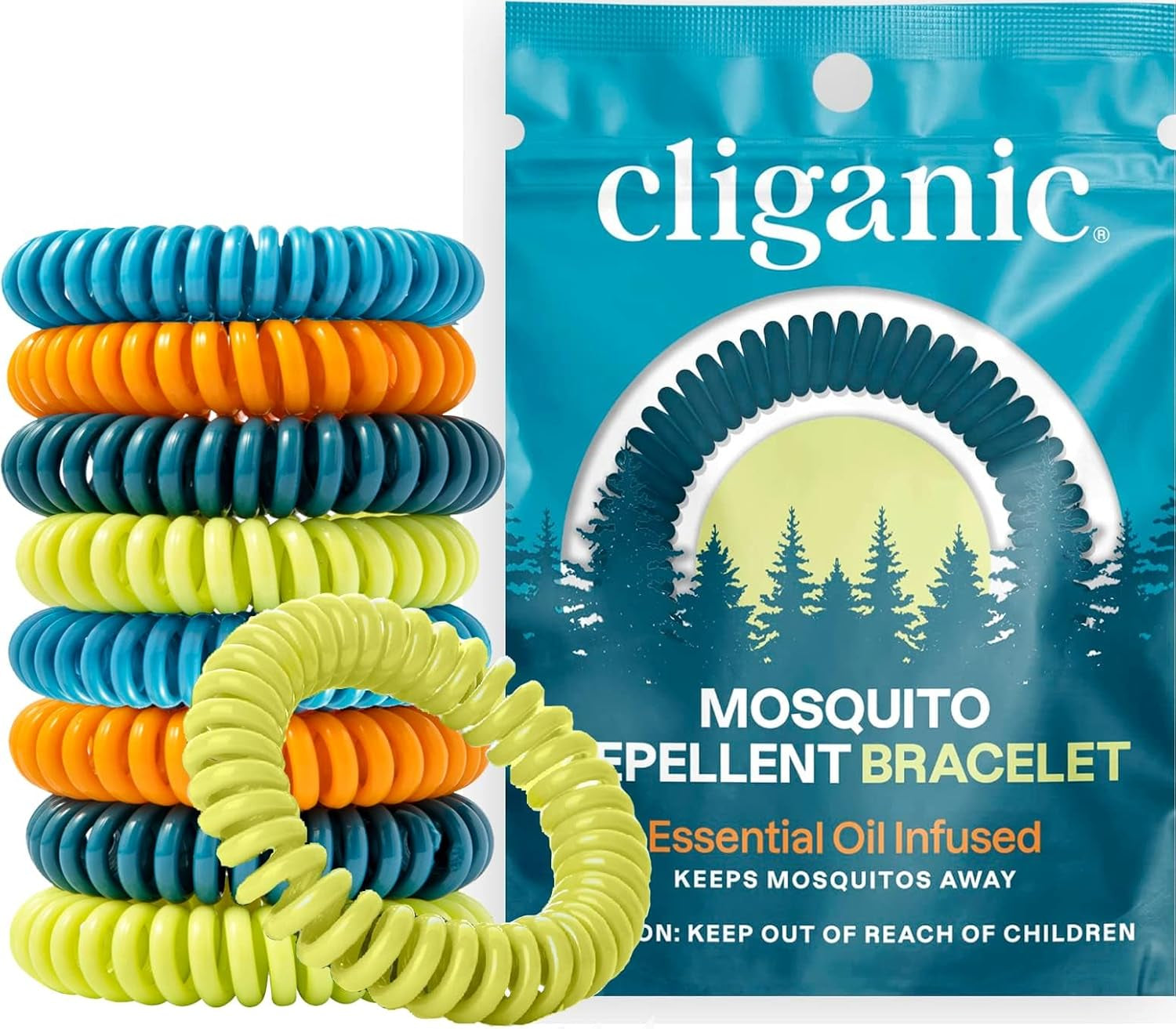 Mosquito Repellent Bracelets for Kids & Adults, Natural, 10 Pack