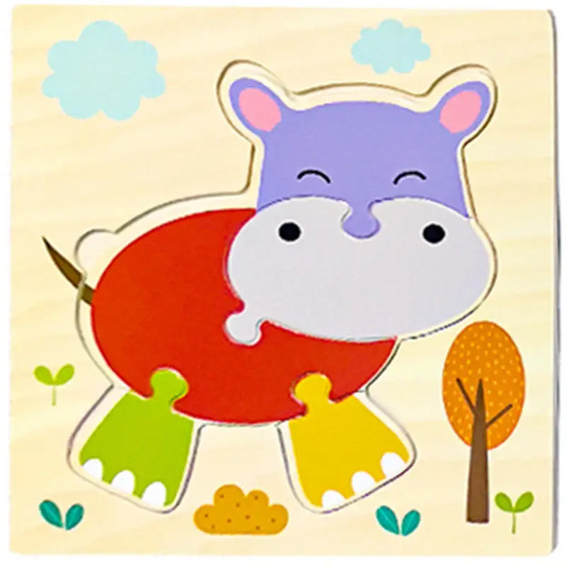 Puzzles en bois 3D pour bébés – Apprendre les formes