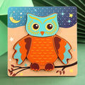 High Quality 3D Wooden Puzzle Baby Cartoon Animal