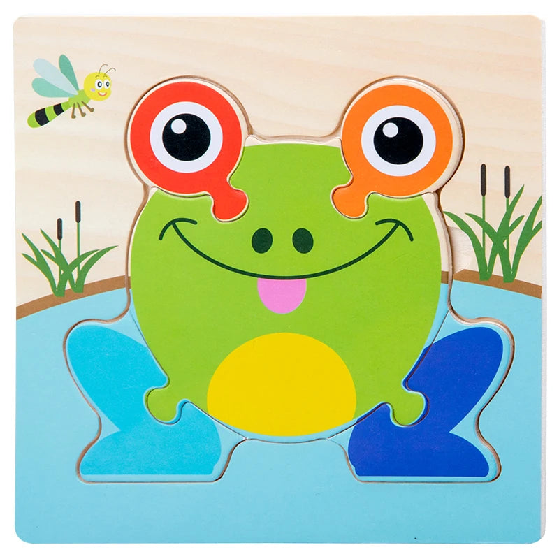 Puzzles en bois 3D pour bébés – Apprendre les formes