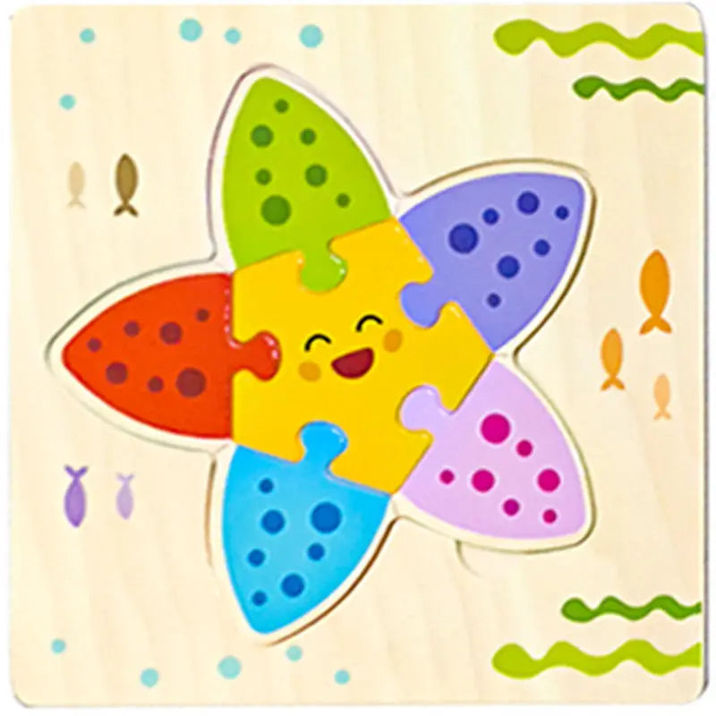Puzzles en bois 3D pour bébés – Apprendre les formes