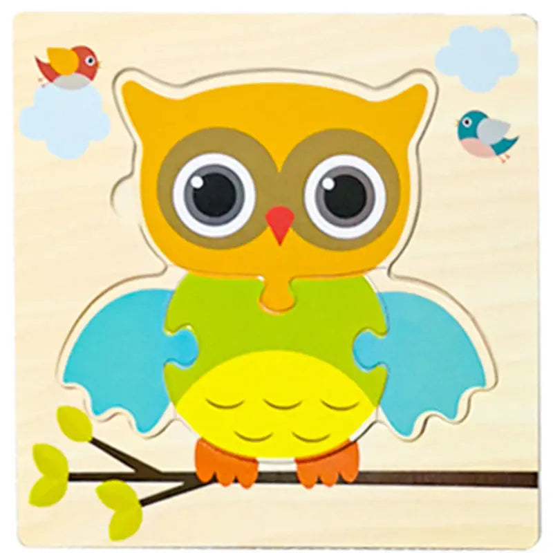 Puzzles en bois 3D pour bébés – Apprendre les formes