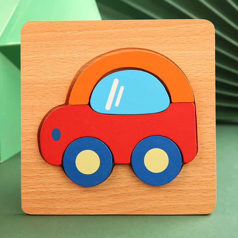 High Quality 3D Wooden Puzzle Baby Cartoon Animal