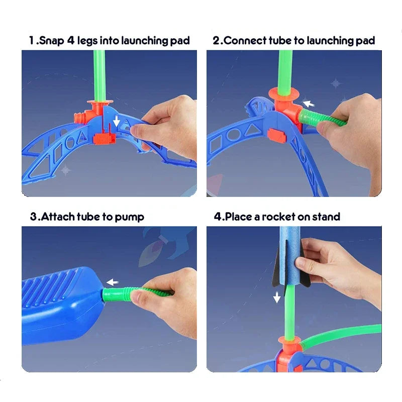Kids Outdoor Rocket Foot Pump Outdoor Air Pressing Soaring Rocket