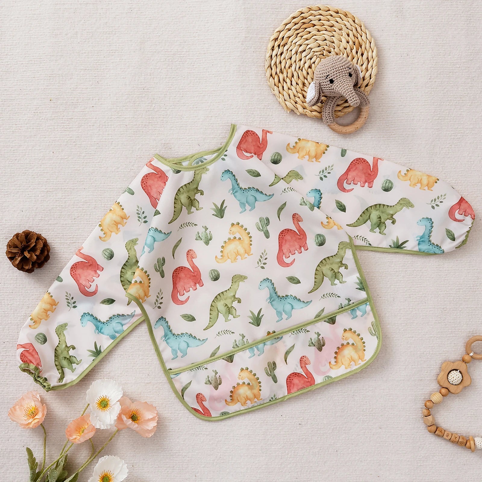 Infant 1PC Long Sleeve Waterproof Feeding Bibs