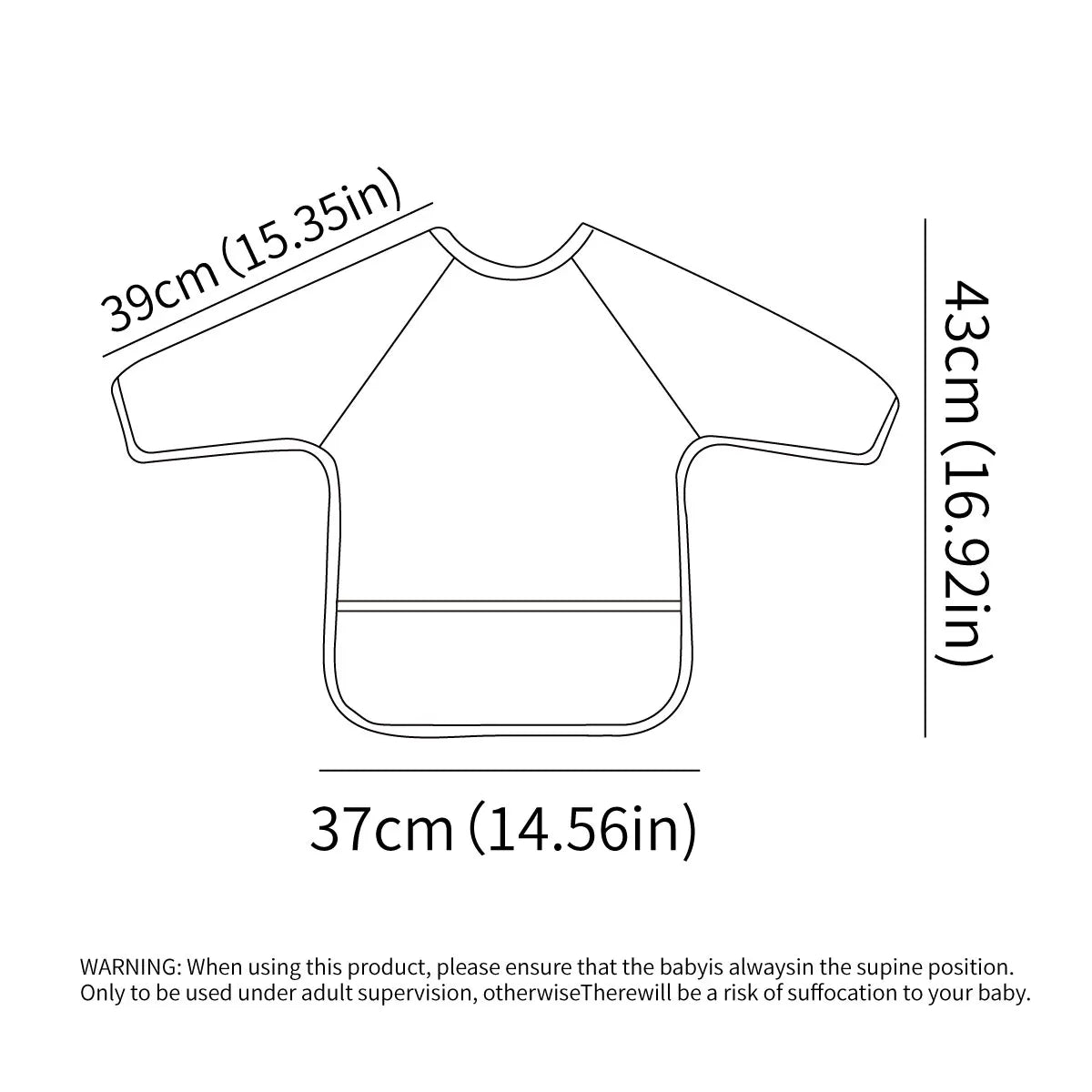 Infant 1PC Long Sleeve Waterproof Feeding Bibs