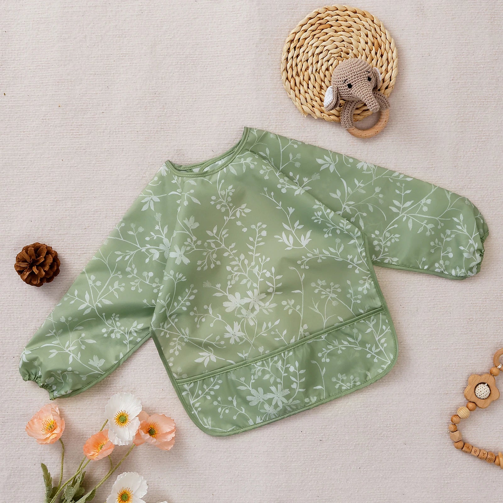 Infant 1PC Long Sleeve Waterproof Feeding Bibs