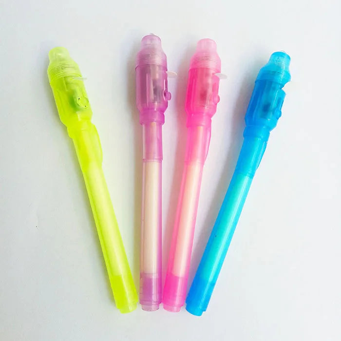 Leuchtender Leuchtstift Magischer Lila 2 in 1 UV-Schwarzlicht-Kombistift zum Zeichnen Unsichtbare Tinte Stift Lernspielzeug für Kinder