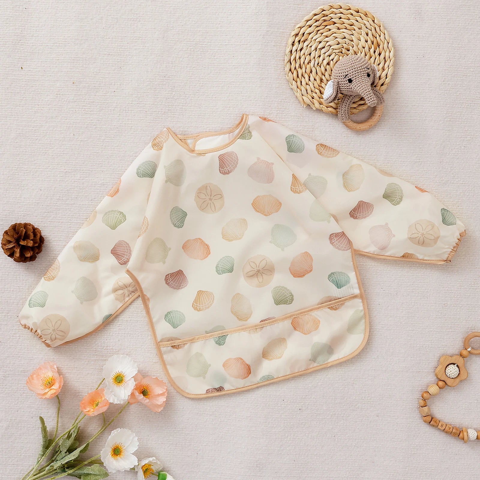 Infant 1PC Long Sleeve Waterproof Feeding Bibs