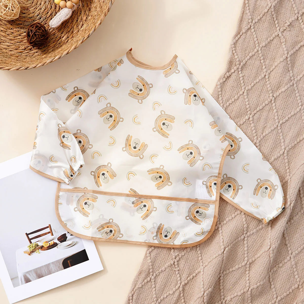 Infant 1PC Long Sleeve Waterproof Feeding Bibs