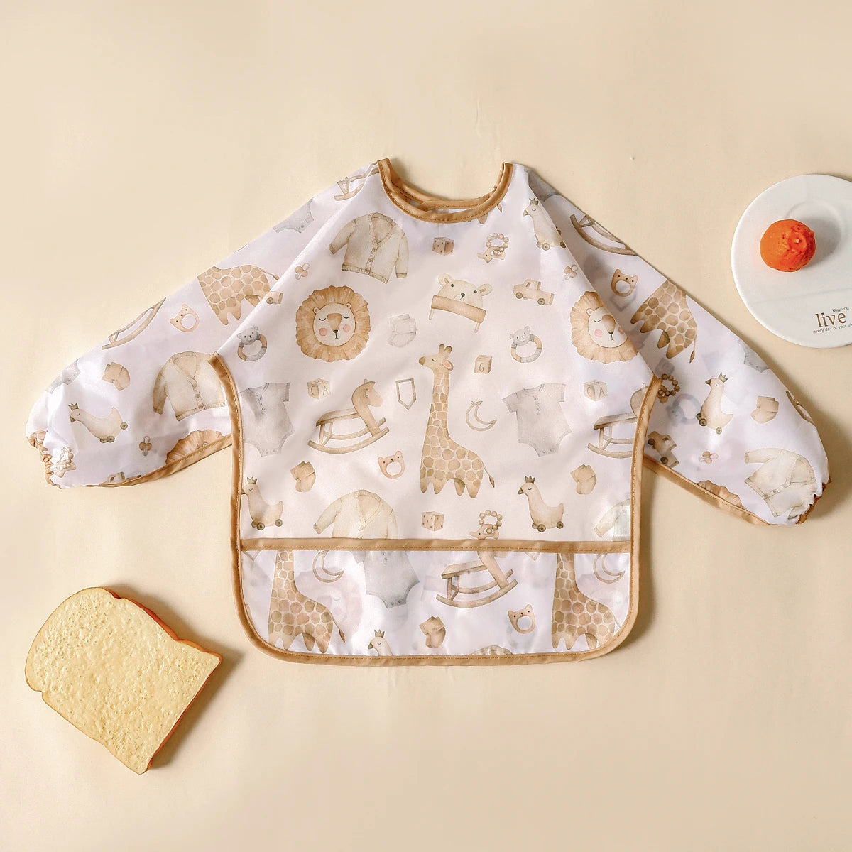 Infant 1PC Long Sleeve Waterproof Feeding Bibs
