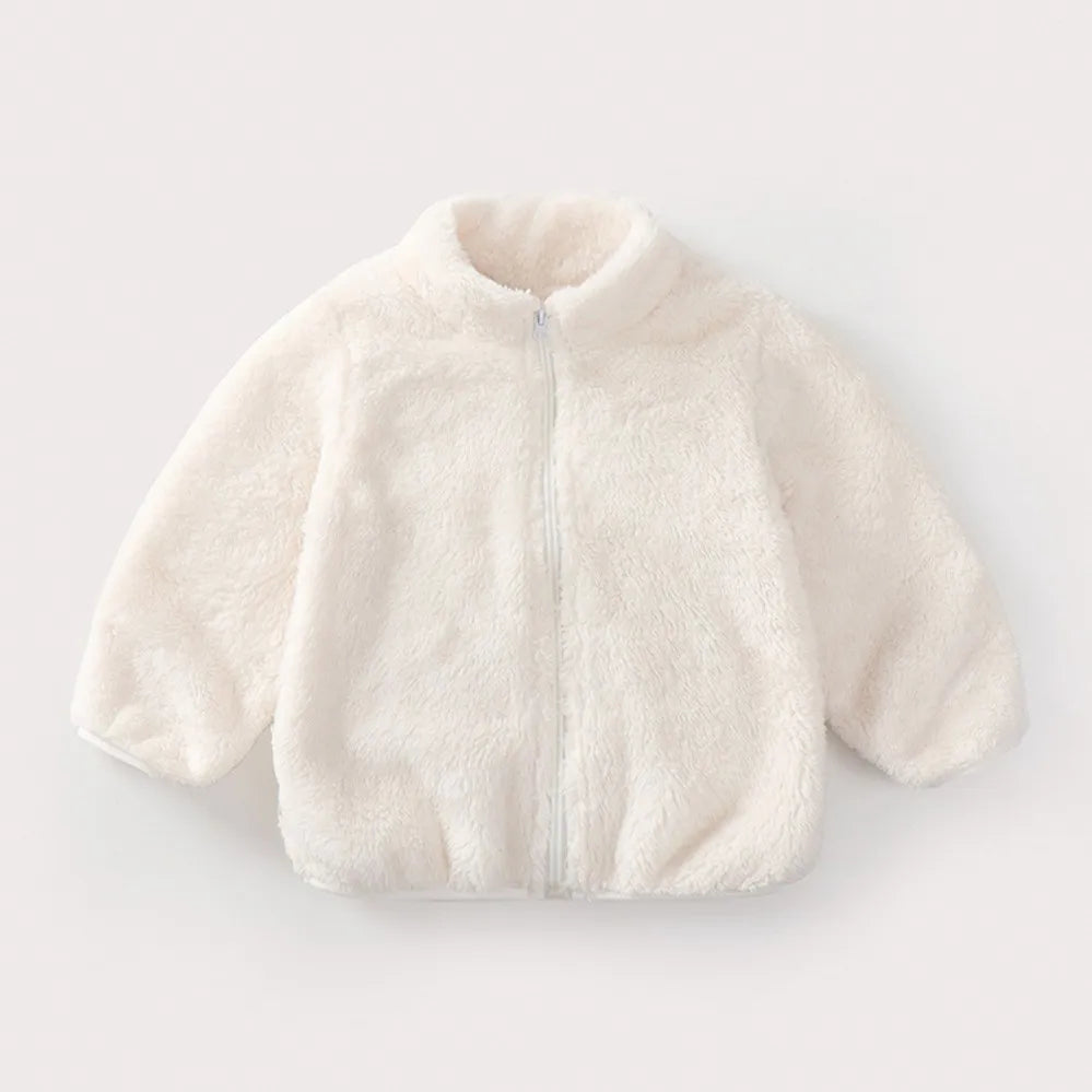 Solid Color Fashion Children Plush Coat