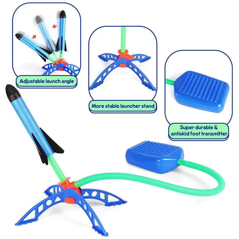 Kids Outdoor Rocket Foot Pump Outdoor Air Pressing Soaring Rocket