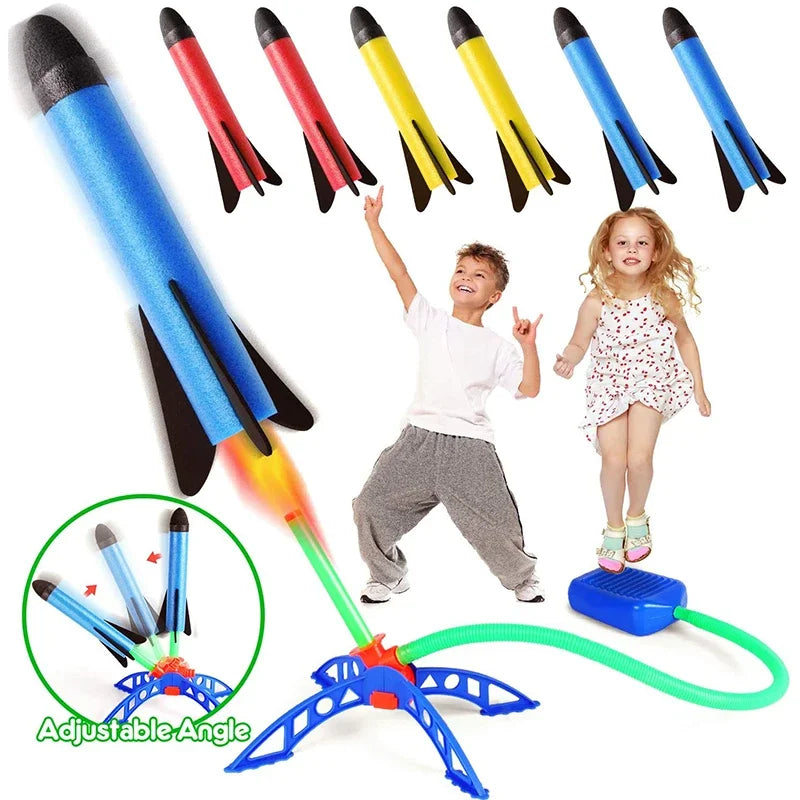Kids Outdoor Rocket Foot Pump Outdoor Air Pressing Soaring Rocket