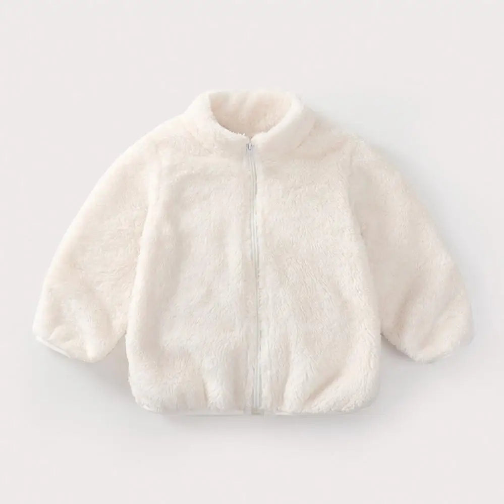 Solid Color Fashion Children Plush Coat