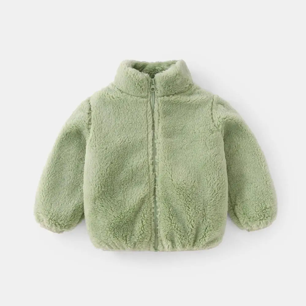 Solid Color Fashion Children Plush Coat