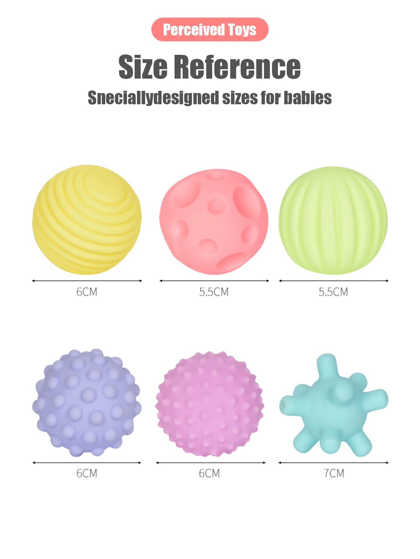 6 PCS Baby Toys Sensory Balls For Children