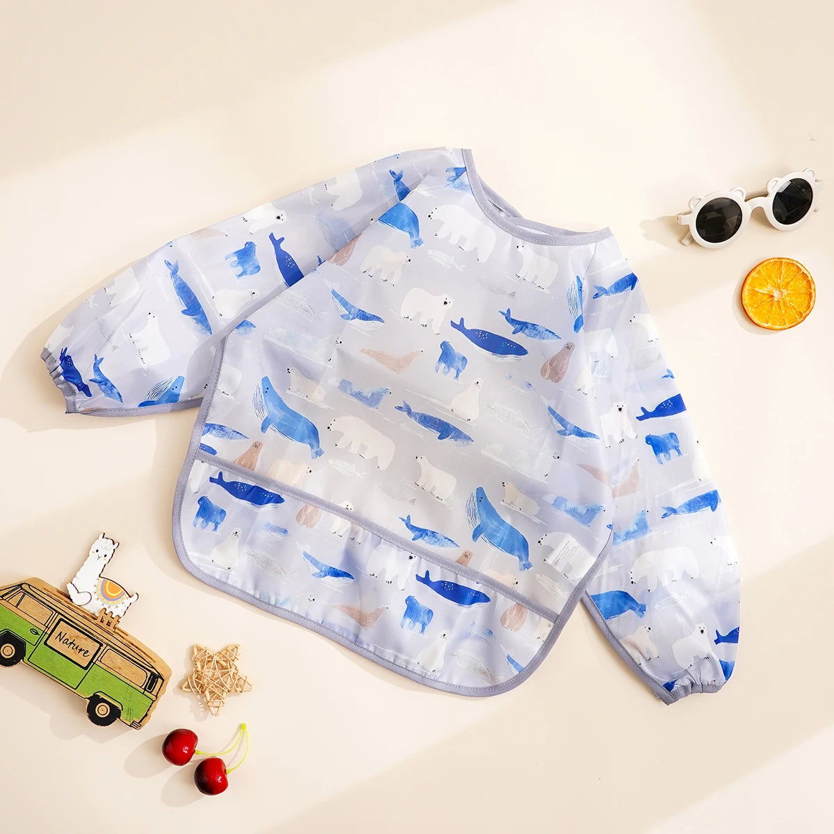 Infant 1PC Long Sleeve Waterproof Feeding Bibs