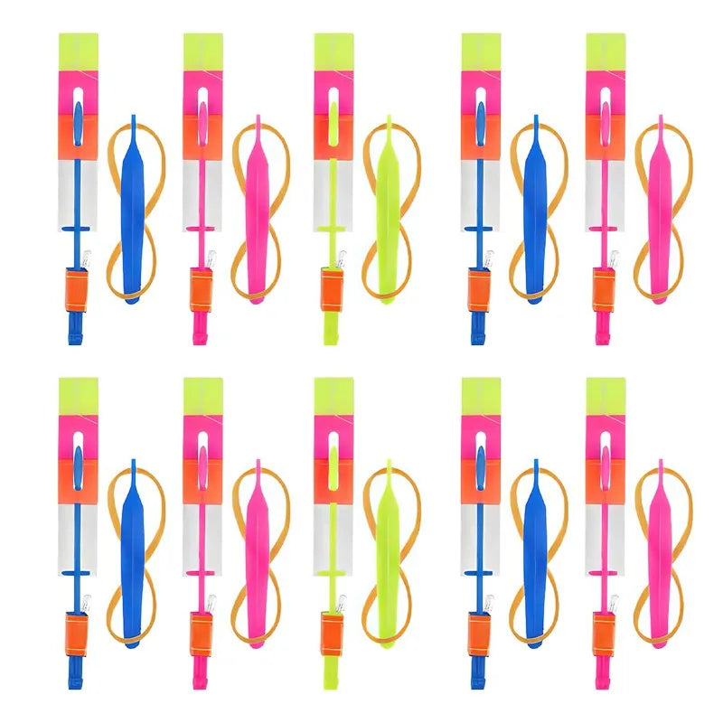 Outdoor Flash Rocket Toy LED Lights Glowing Slingshot Rocket
