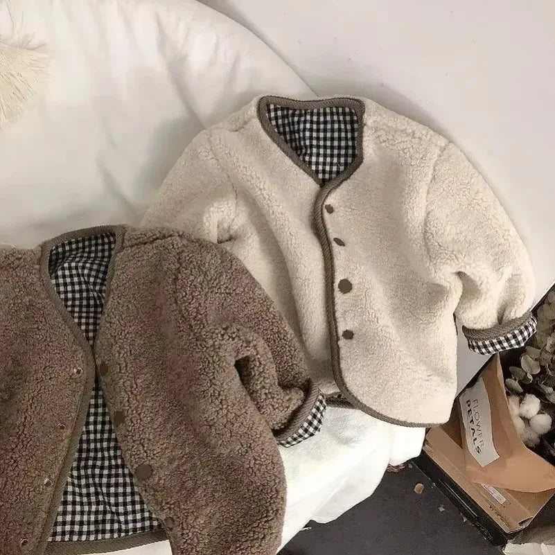 New Autumn and Winter New Warm Jacket Children Two Sides Wear