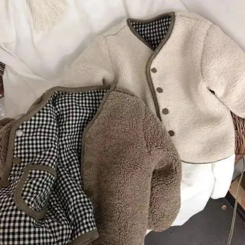 New Autumn and Winter New Warm Jacket Children Two Sides Wear