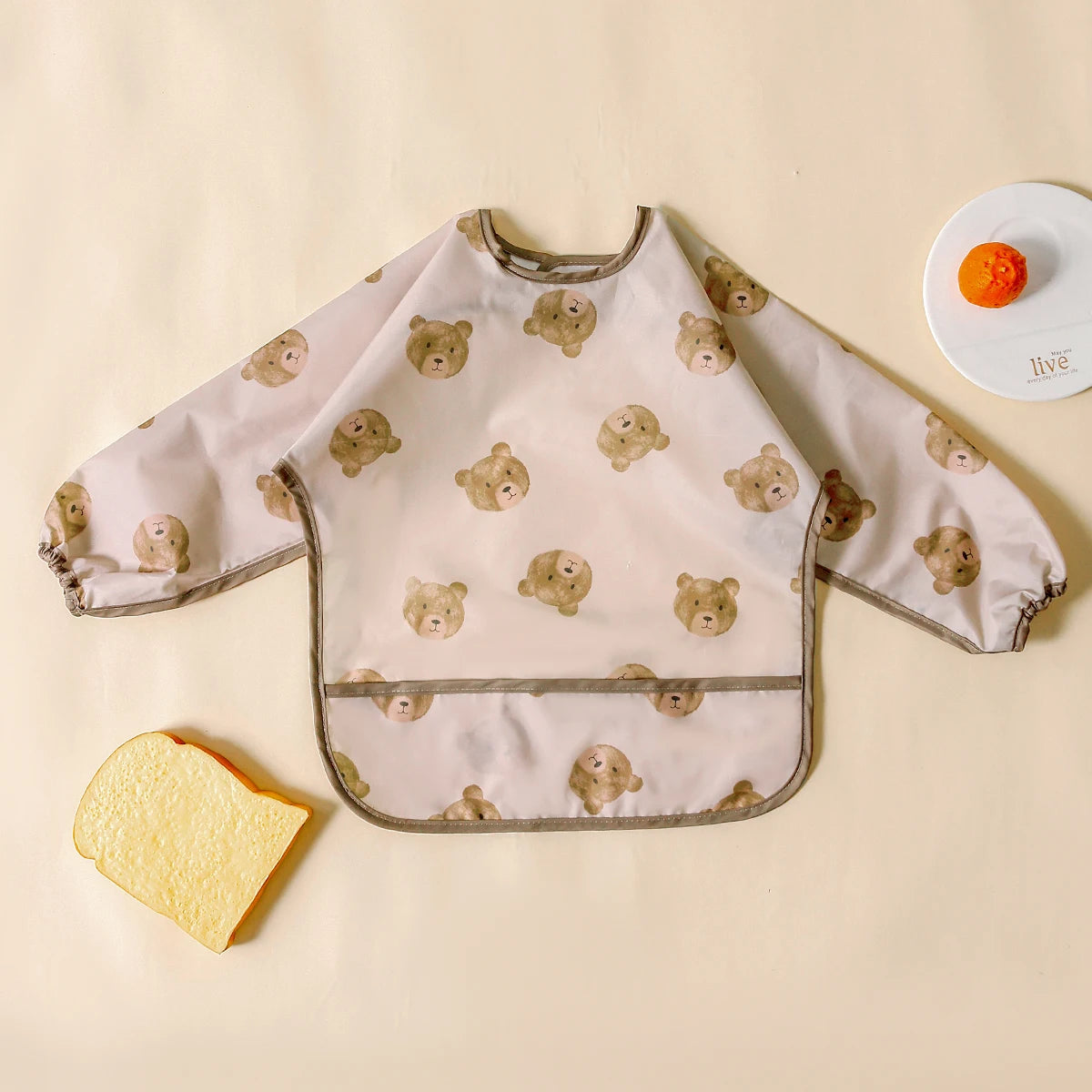 Infant 1PC Long Sleeve Waterproof Feeding Bibs