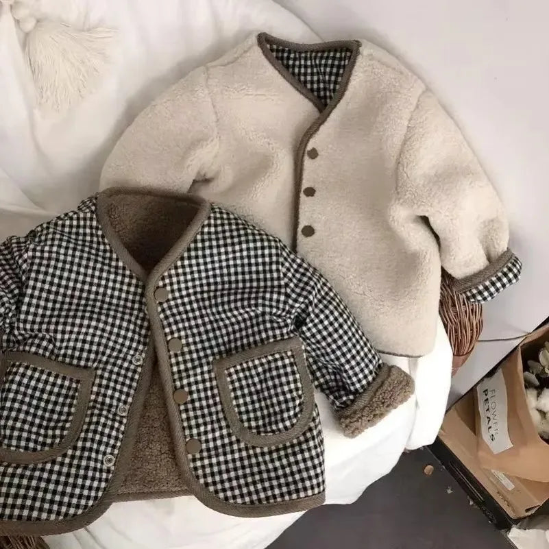New Autumn and Winter New Warm Jacket Children Two Sides Wear