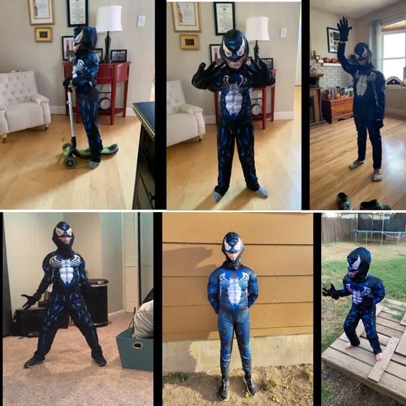Kids Black Spider Superhero Costume