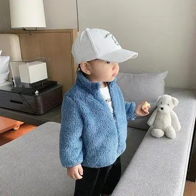 Solid Color Fashion Children Plush Coat