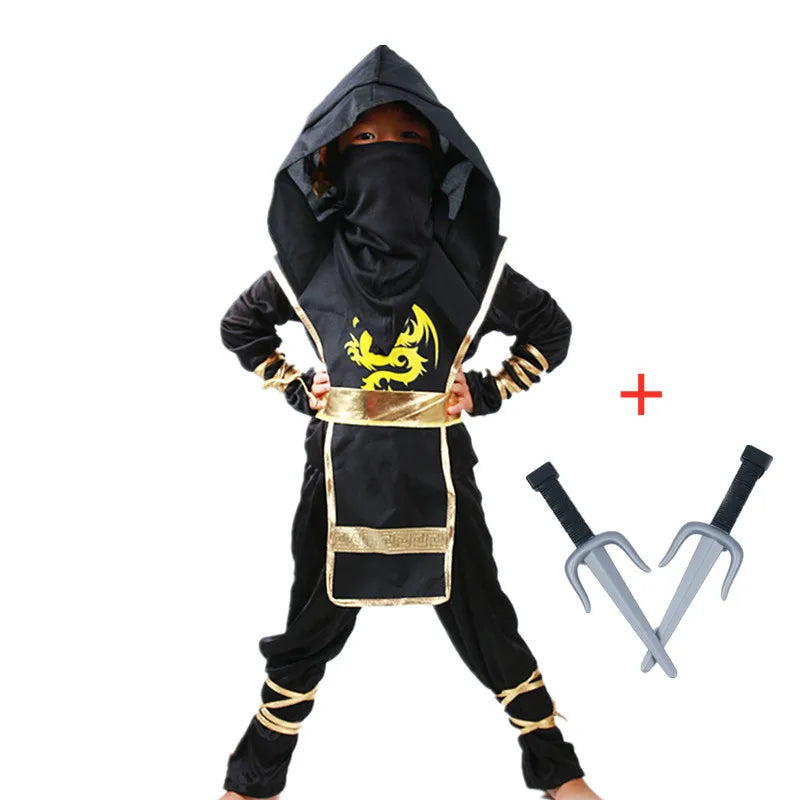 Déguisement de Ninja Noir Garçon Halloween Samouraï Japonais