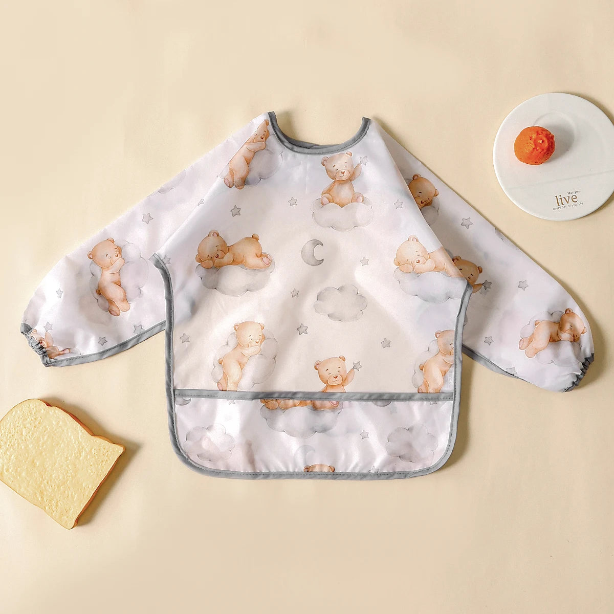 Infant 1PC Long Sleeve Waterproof Feeding Bibs