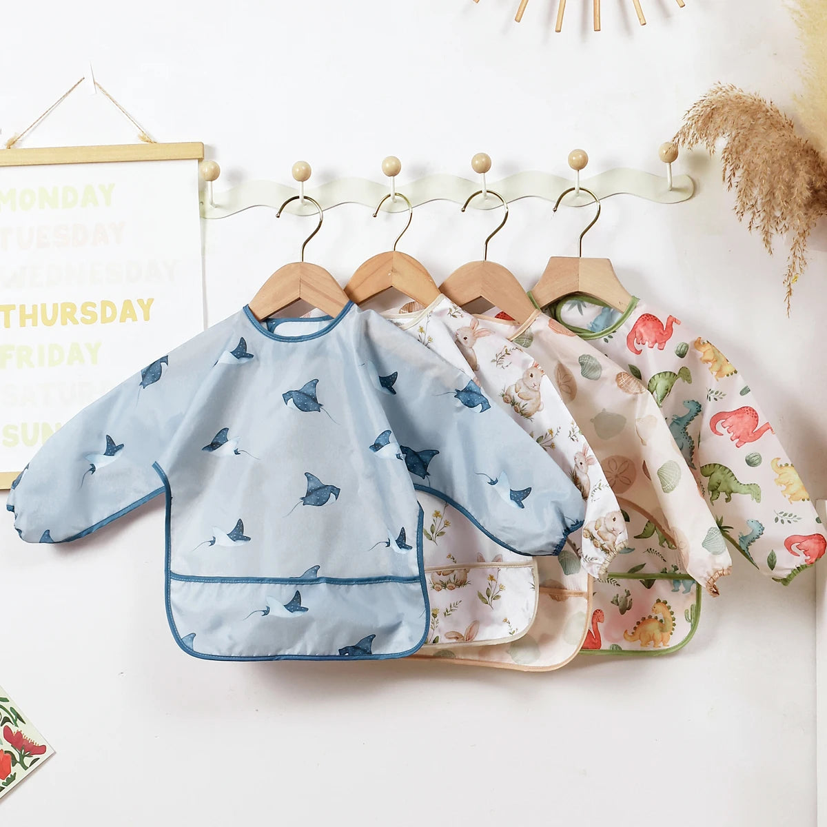 Infant 1PC Long Sleeve Waterproof Feeding Bibs