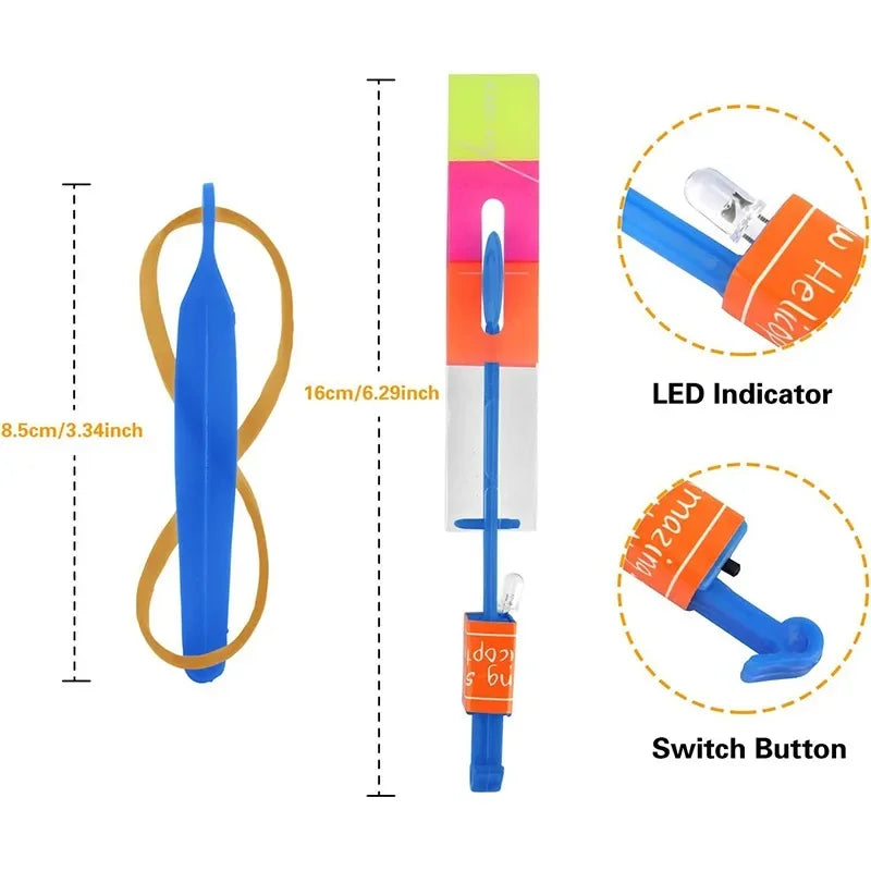 Outdoor Flash Rocket Toy LED Lights Glowing Slingshot Rocket