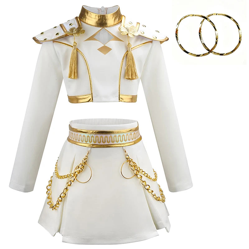 3PCS Ensemble de danse pour enfants filles Performance de carnaval Cosplay Costume Fête d'Halloween