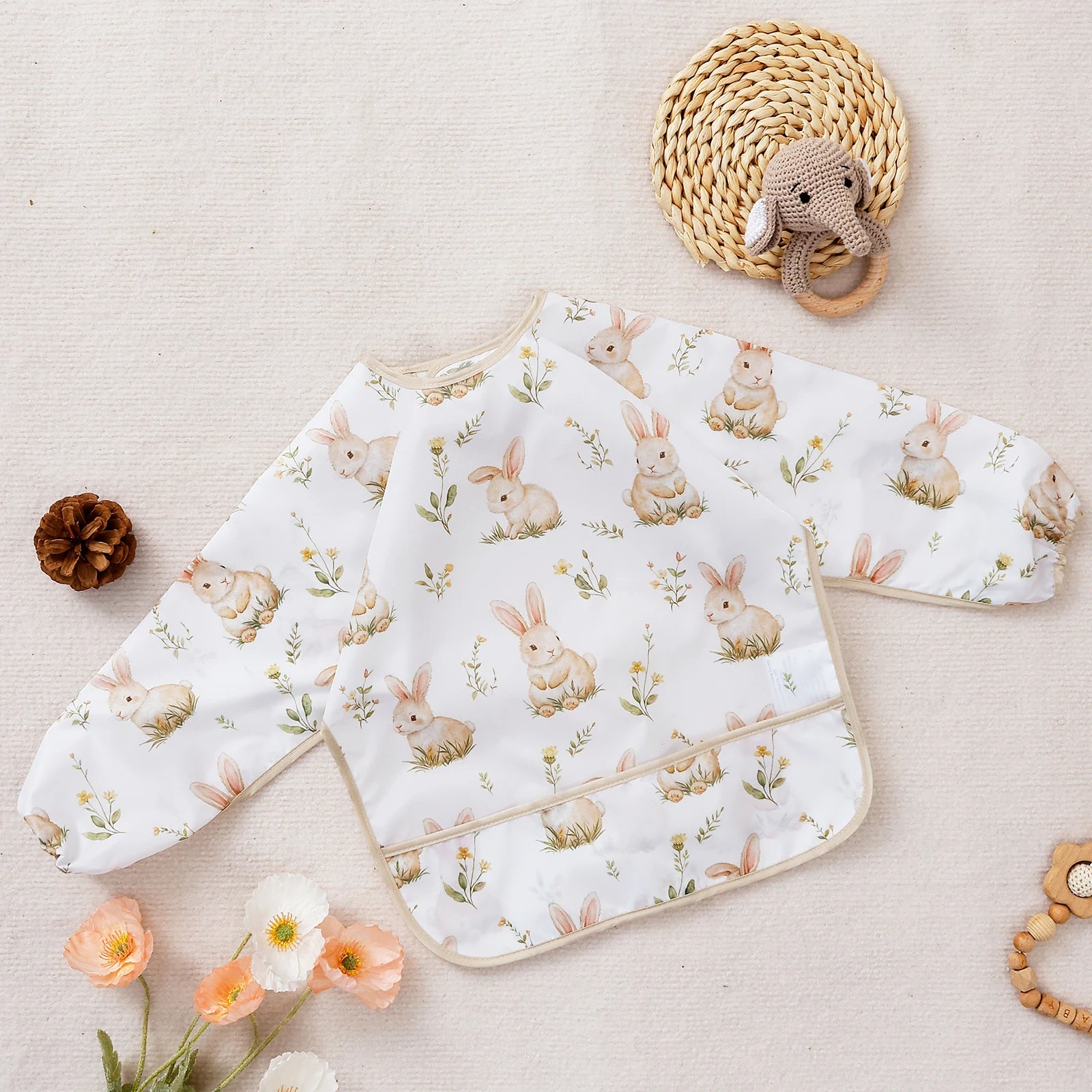Infant 1PC Long Sleeve Waterproof Feeding Bibs