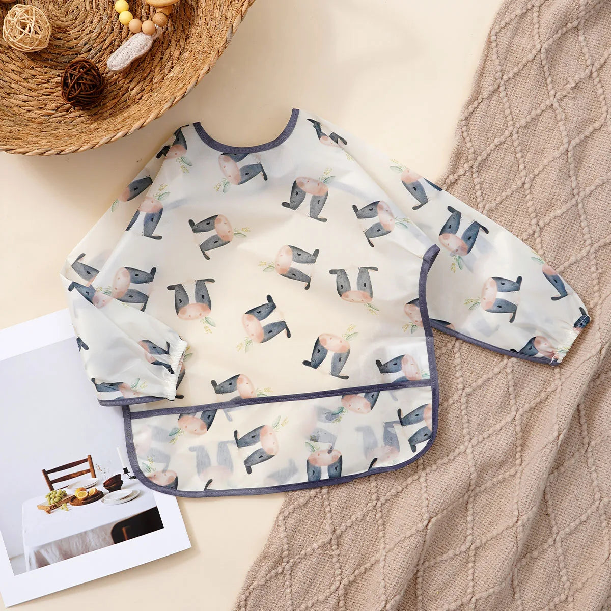 Infant 1PC Long Sleeve Waterproof Feeding Bibs