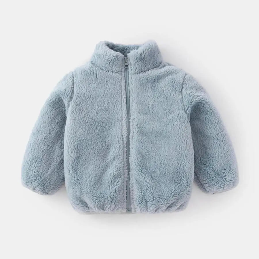 Solid Color Fashion Children Plush Coat