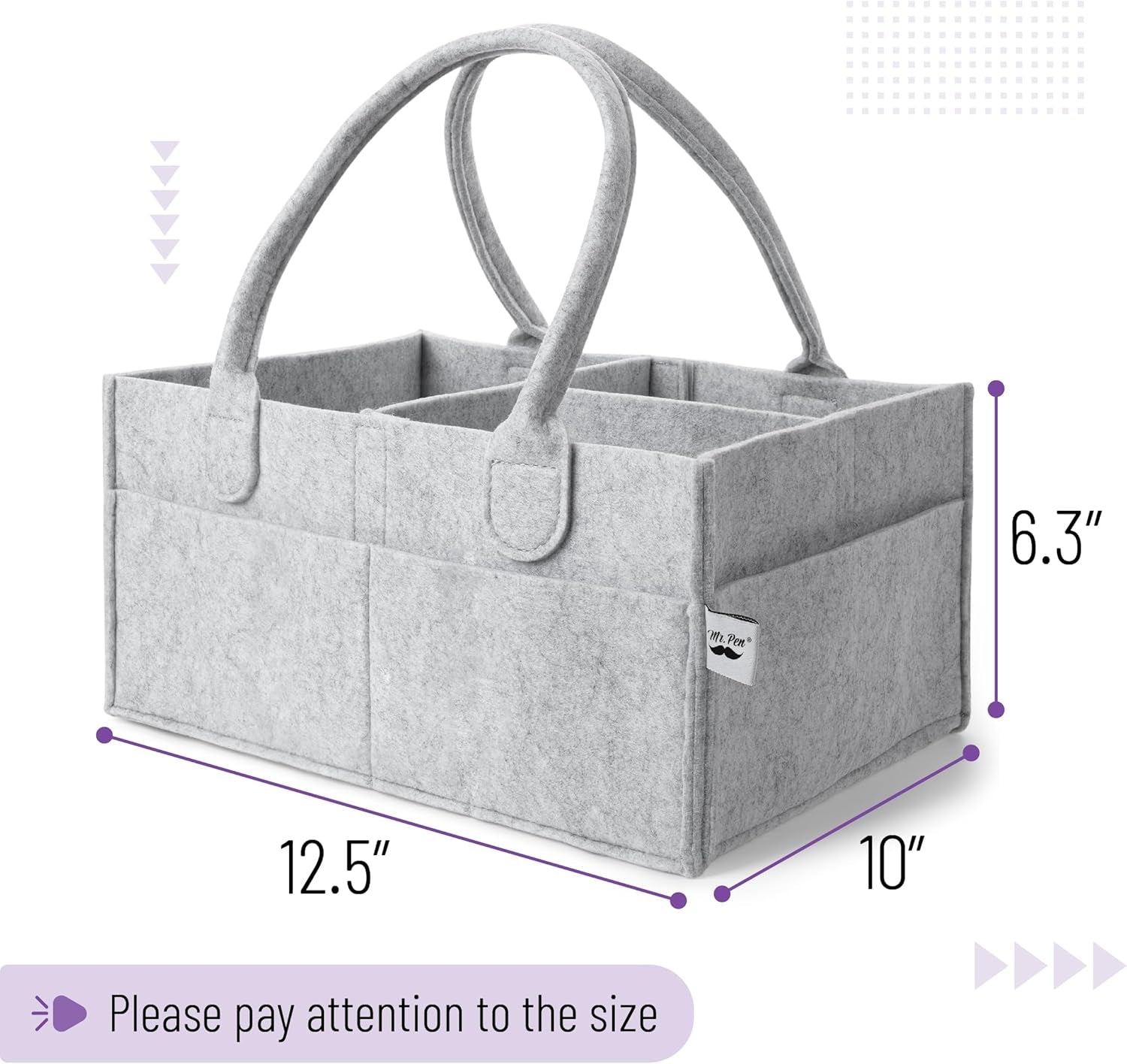 - Baby Diaper Caddy Organizer, Gray, Medium