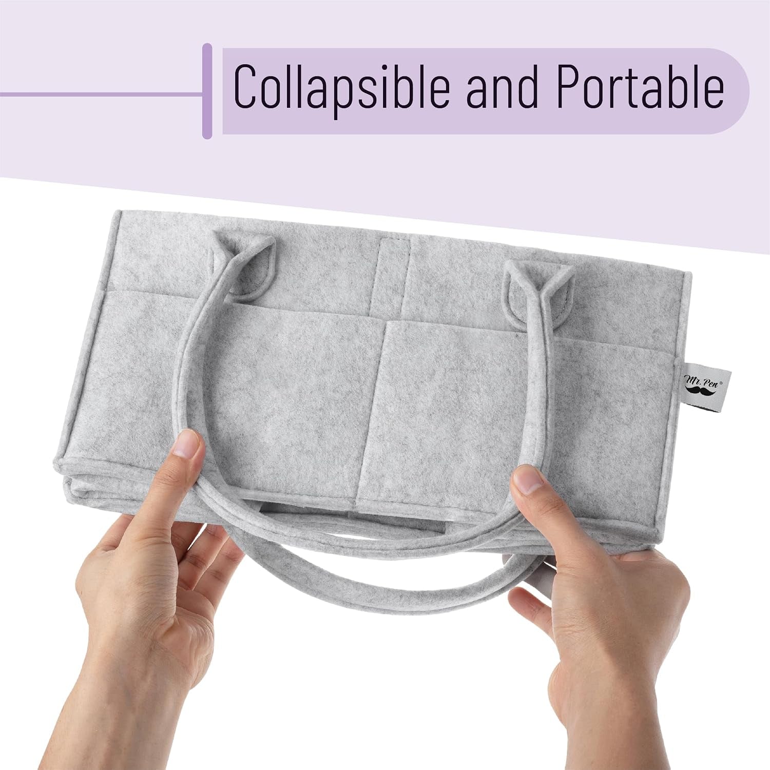 - Baby Diaper Caddy Organizer, Gray, Medium