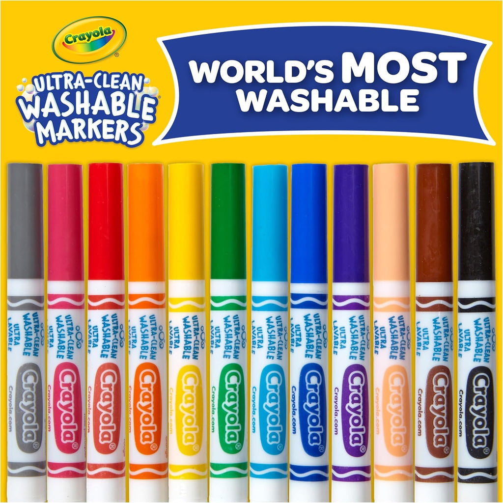 Broad Line Markers (12 Count), Washable Markers for Kids