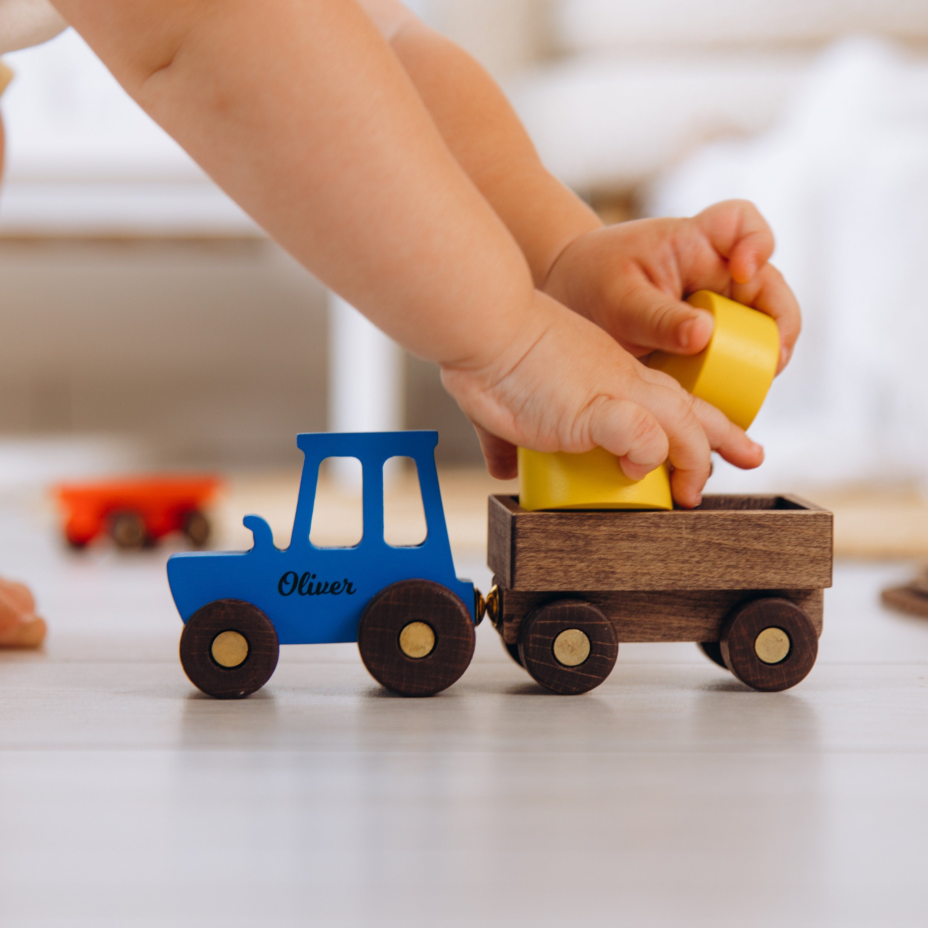 Natural Woodland Animals and Car Toy Set